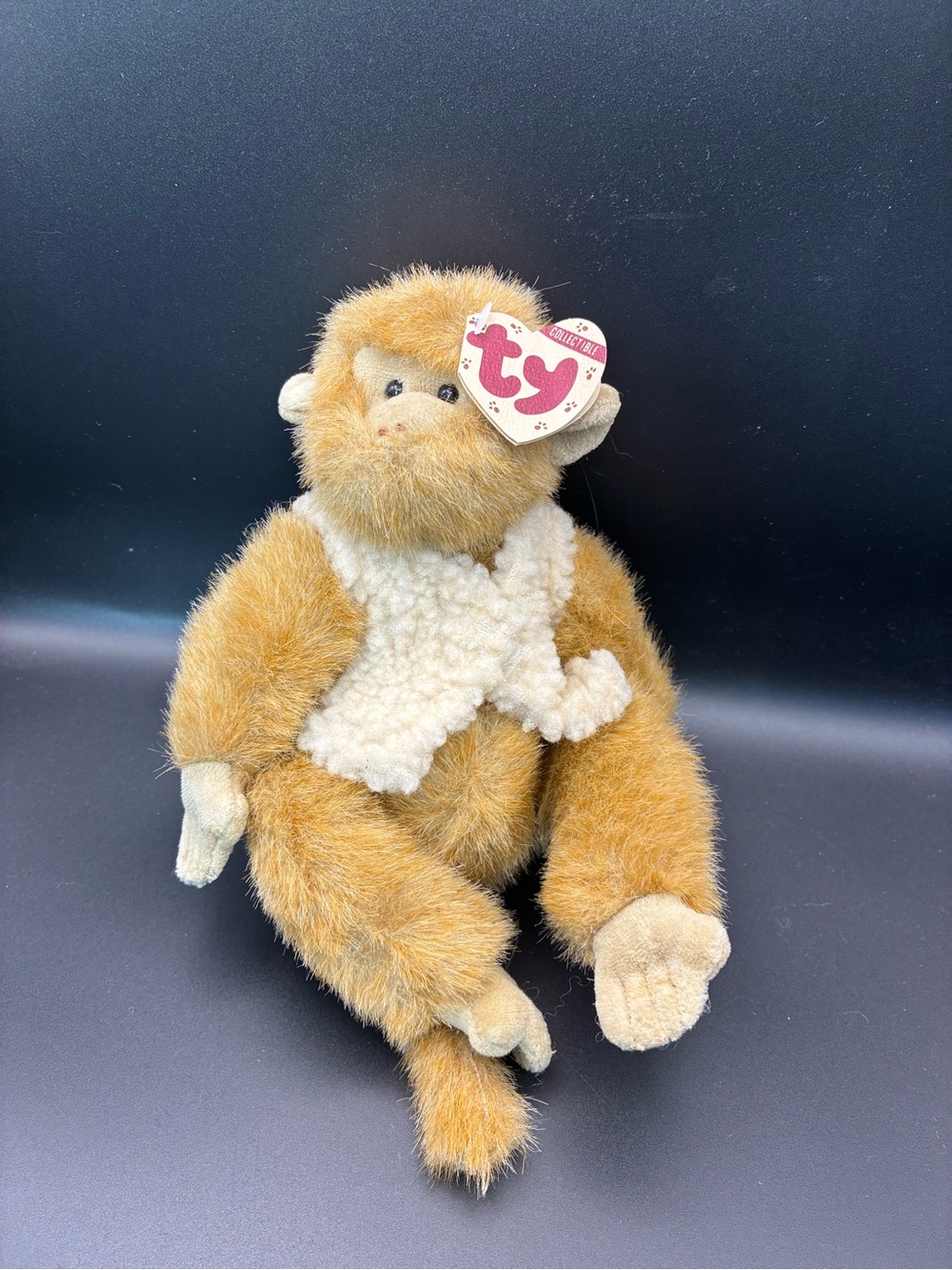 Attic Ty Plush Monkey in Brown with White vest- Morgan the monkey 🐒